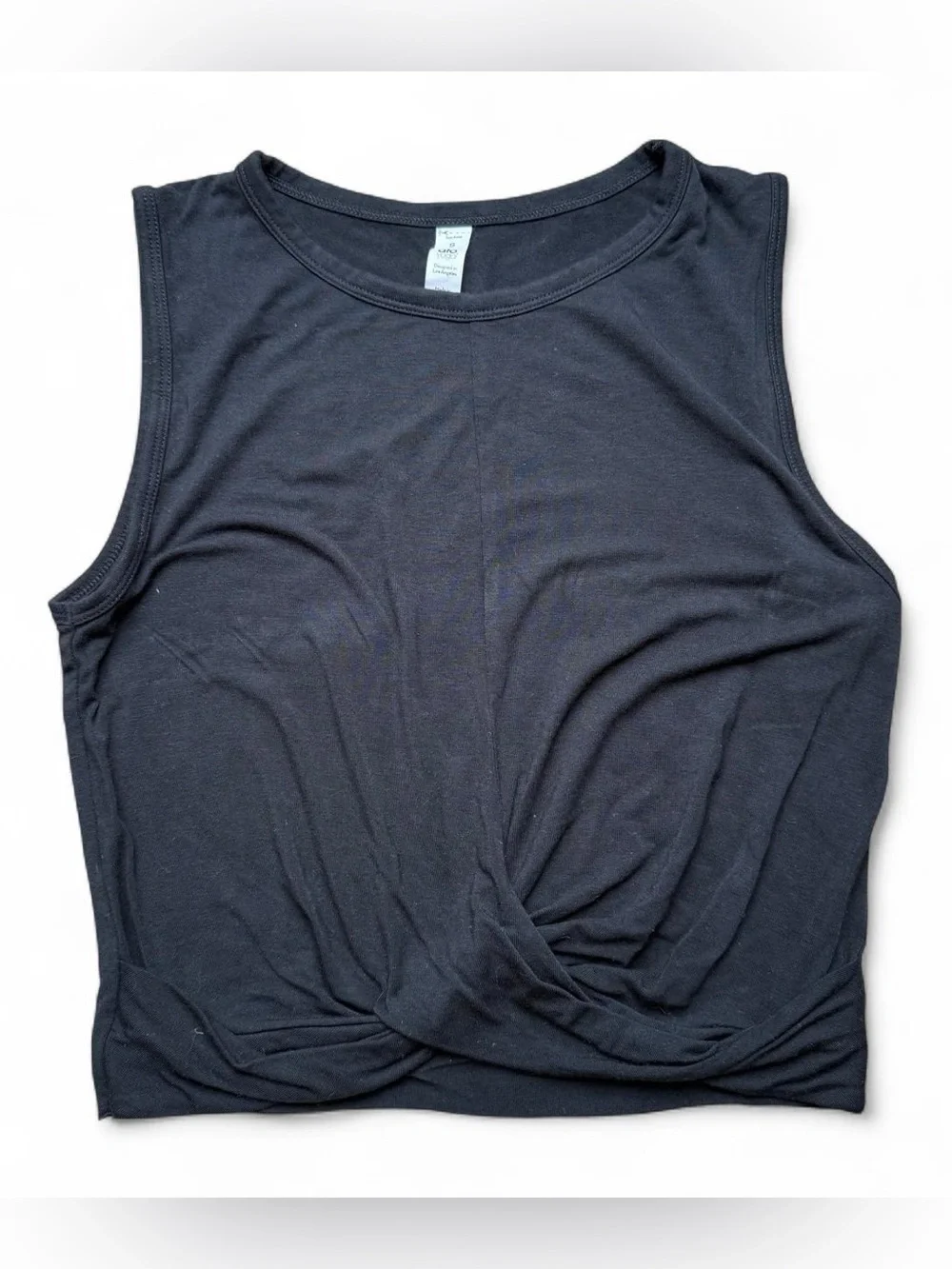 Alo Yoga Black Twist Front Cropped Tank Top Size Small